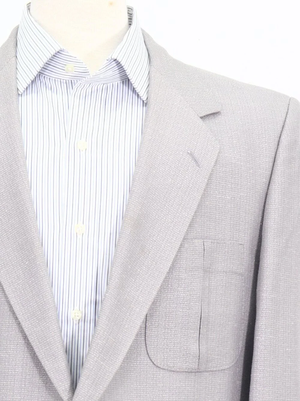 Vintage 1990s 46R Gray Blazer Sport Coat Jacket 2-Button Solid W891